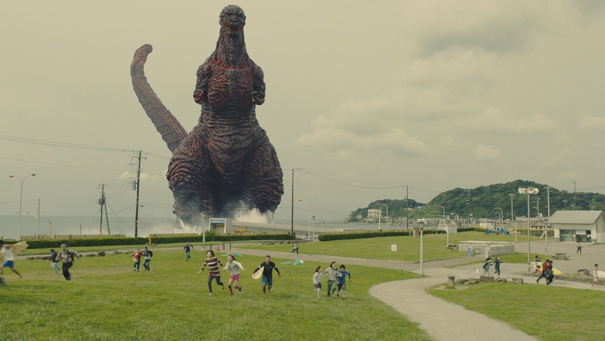Shin Godzilla approaches in Godzilla Resurgence
